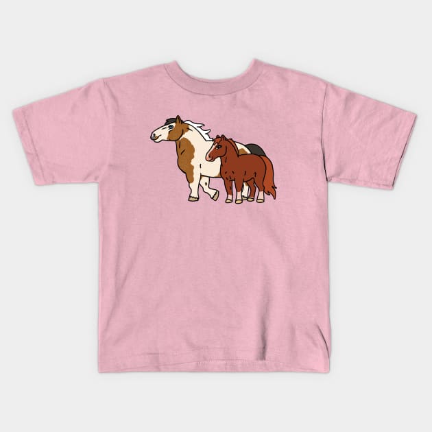 Noggin and Lily Chibi Horses Kids T-Shirt by FalconArt